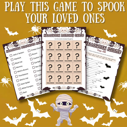 80+ Halloween Printable Games Bundle | Fun Party Games for Kids, Teens & Adults | Halloween Activities, Classroom Games, Bingo, Puzzles