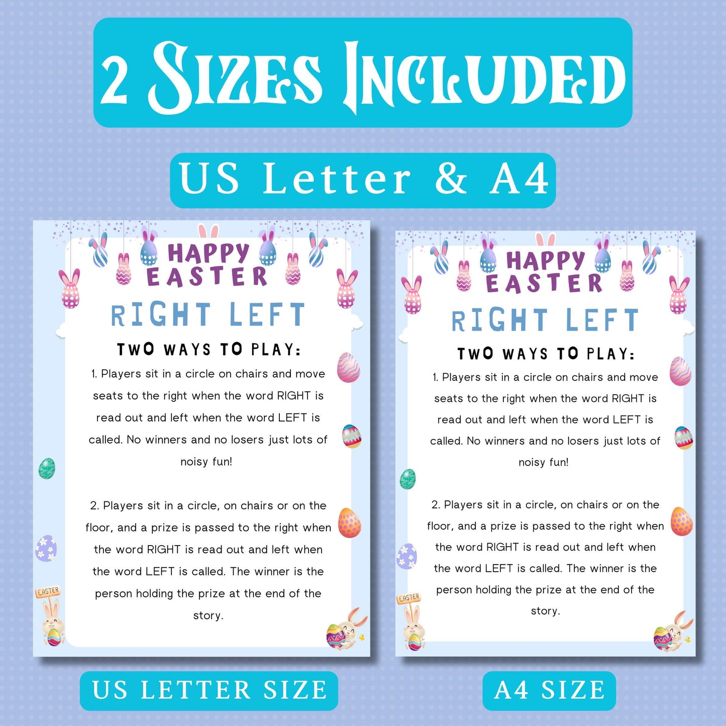 Easter Left Right Game | Pass the Prize Story Game | Fun Easter Party Game for Kids & Adults | Printable Easter Activity | Instant Download