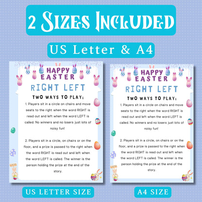 Easter Left Right Game | Pass the Prize Story Game | Fun Easter Party Game for Kids & Adults | Printable Easter Activity | Instant Download