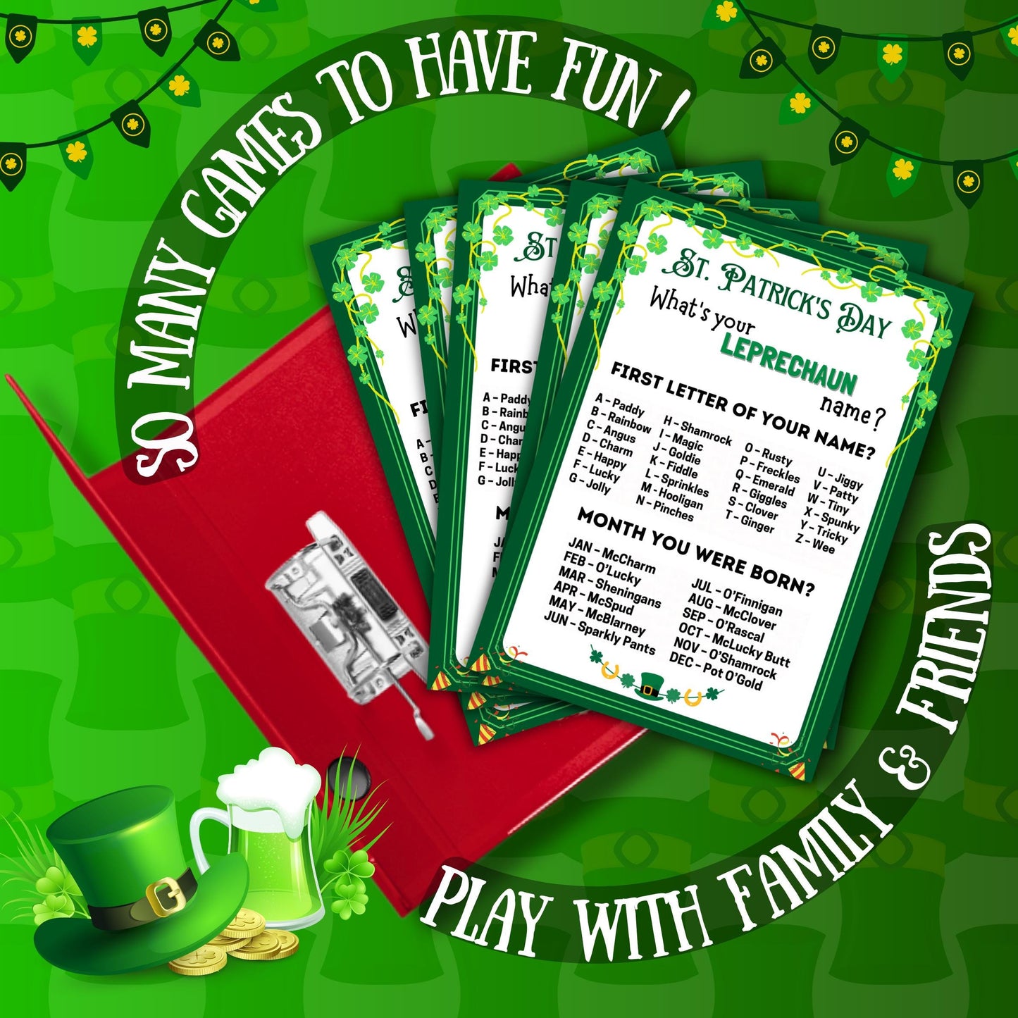What's Your Leprechaun name St Patricks Day Games, Leprechaun name tag game, Leprechaun name board sign, Lucky Shamrock Game | Printable PDF
