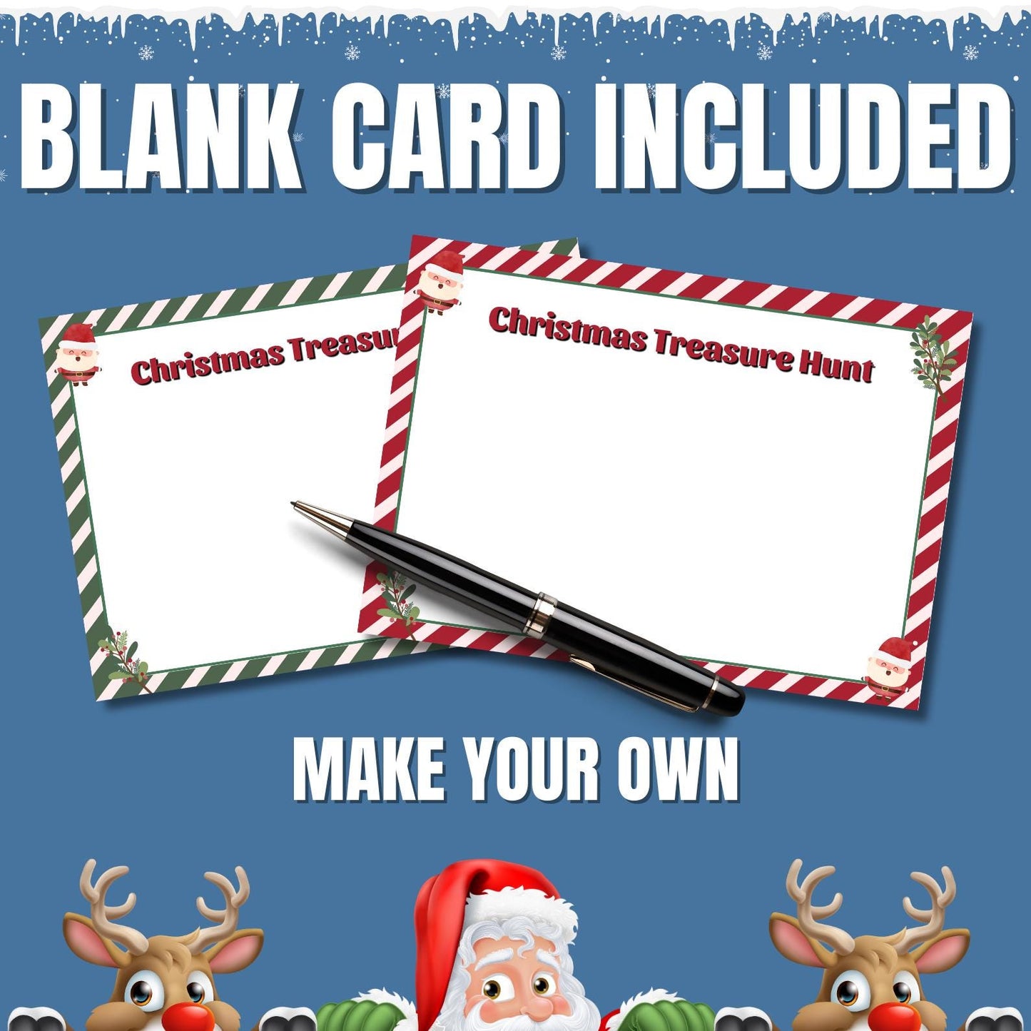 Christmas Treasure Hunt Clues, Christmas Scavenger Hunt Cards, Scavenger Hunt Riddle, Musical Riddle Christmas Clues Game For Kids & Adults