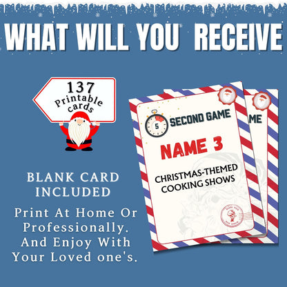 Christmas 5 Sec Game, Christmas Activity For Kids & Adults, Fun Christmas Party And Office Game, Printable Christmas Game, Xmas Card Games