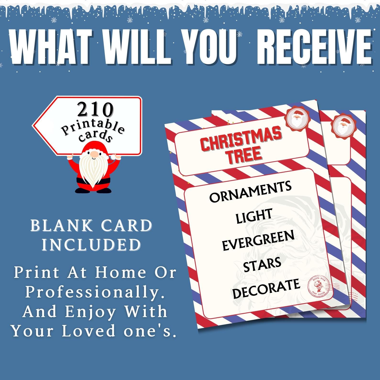 Christmas Forbidden Word Game, Taboo Words, Christmas Printable, Game For Kids & Adults, 200+ Taboo Cards, Xmas Family And Office Activity