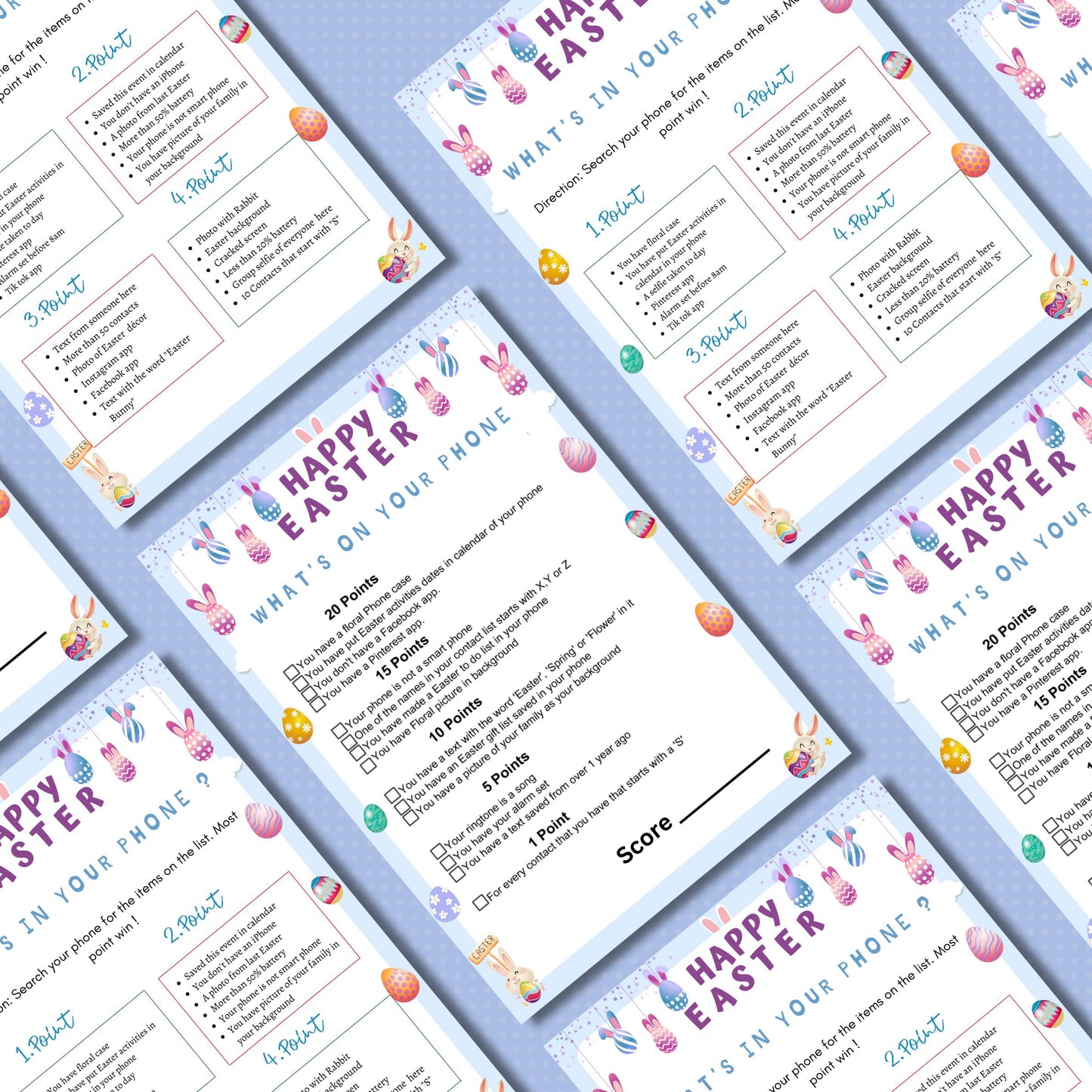 Easter What's On Your Phone Game | Fun Easter Party Game | Printable Easter Activity for Kids & Adults | Celebration Game | Instant Download