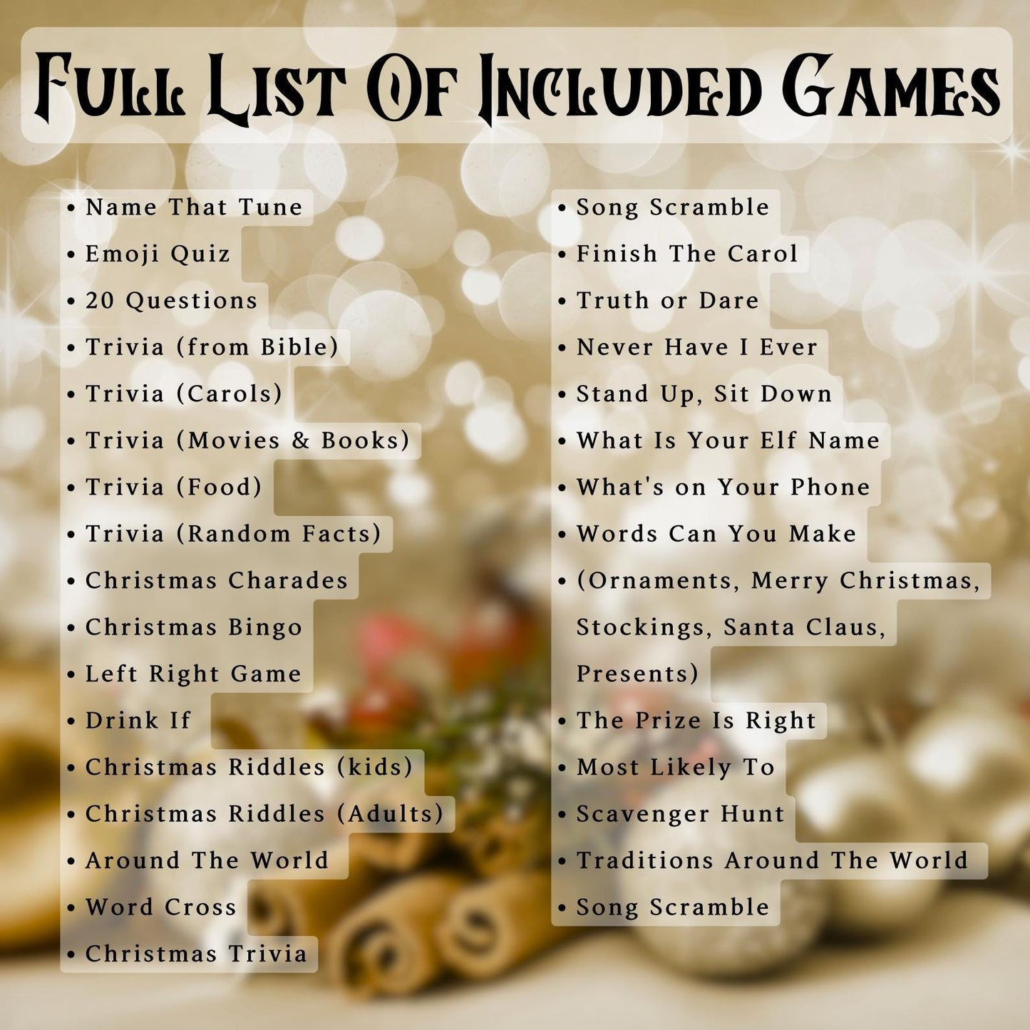 Christmas Game Bundle PLR MRR | 80+ Printable Holiday Games for All Ages | Charades, Emoji Quiz, Song Dares | 250+ Pages Download PDF