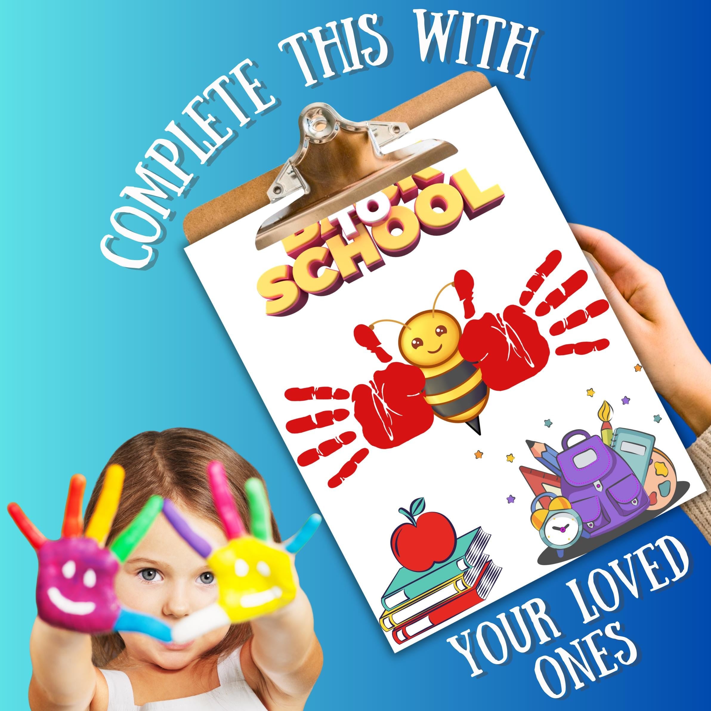 Back to School Handprint Craft Printable | First Day of School Activity | Classroom Bulletin Board Decor | Kids Art PDF | DIY Keepsake