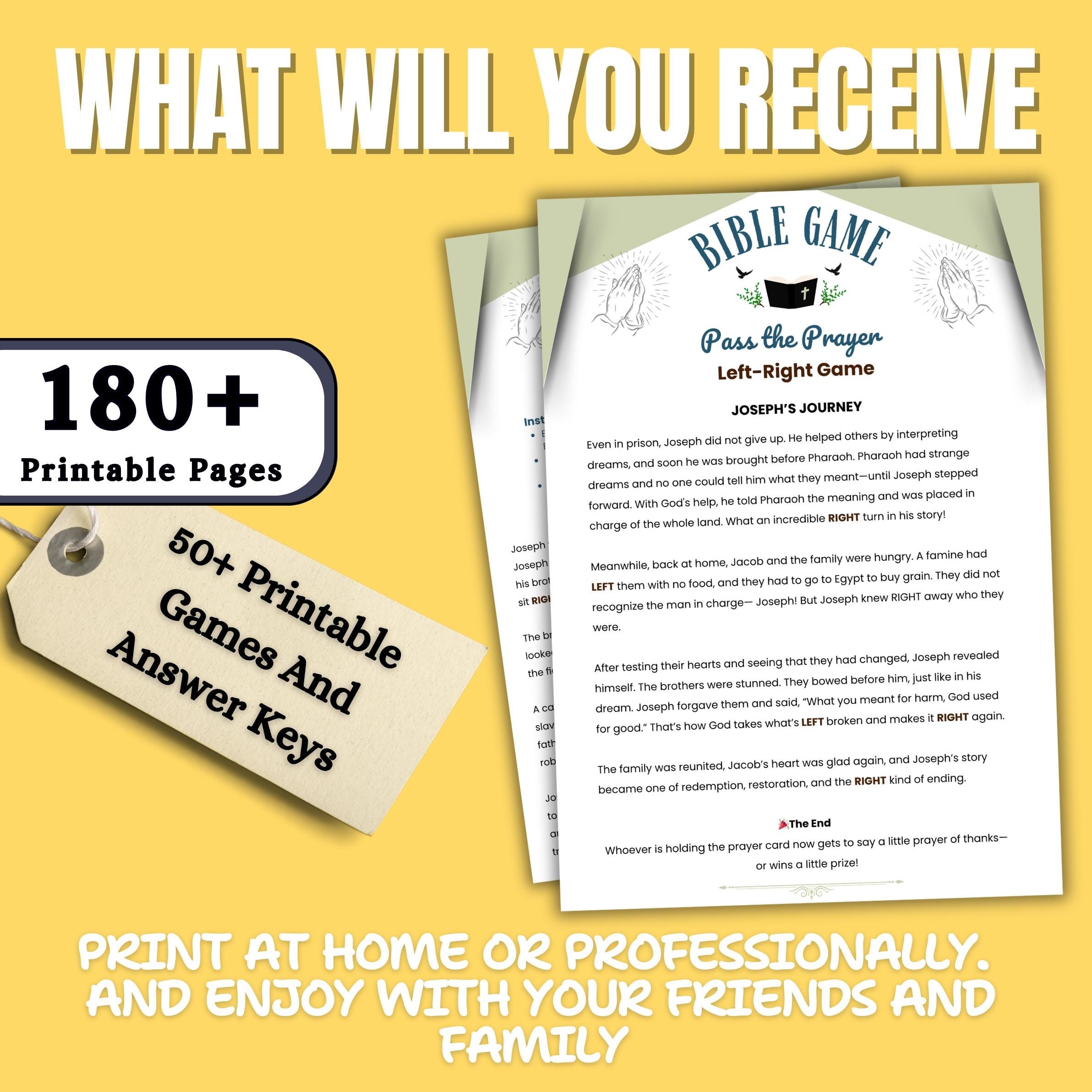 Bible Games Mega Bundle 65+ Printable Christian Games for Kids & Adults | 190+ Pages | Church, Youth Group, Sunday School, Family Game Night