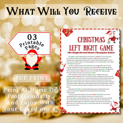 Christmas Left Right Game, Christmas Games, Xmas Games, Christmas Party Game, Pass The Present, Pass The Gift Game, Adults & kids Games, Pdf