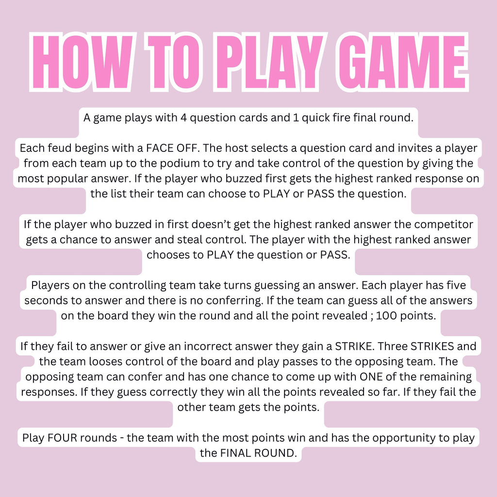 Bible Family Feud Game for Kids – Easy Level | 100+ Printable Bible Trivia Cards for Sunday School, Church | Homeschool | A4 & US Sizes PDF