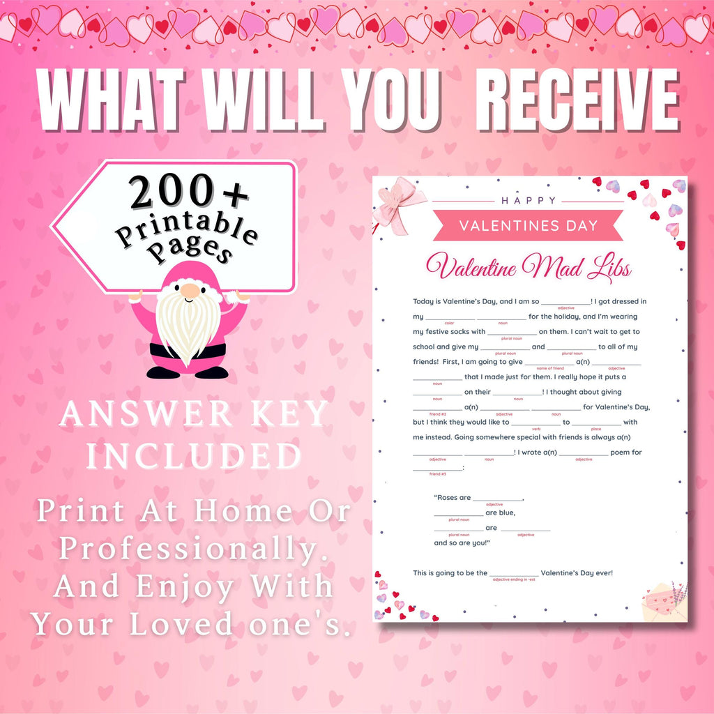 200+ Pages Valentines Day Games Bundle | 75+ Fun Valentine’s Printable Games for Kids & Adults Party Games, Emoji Game, Classroom Activities