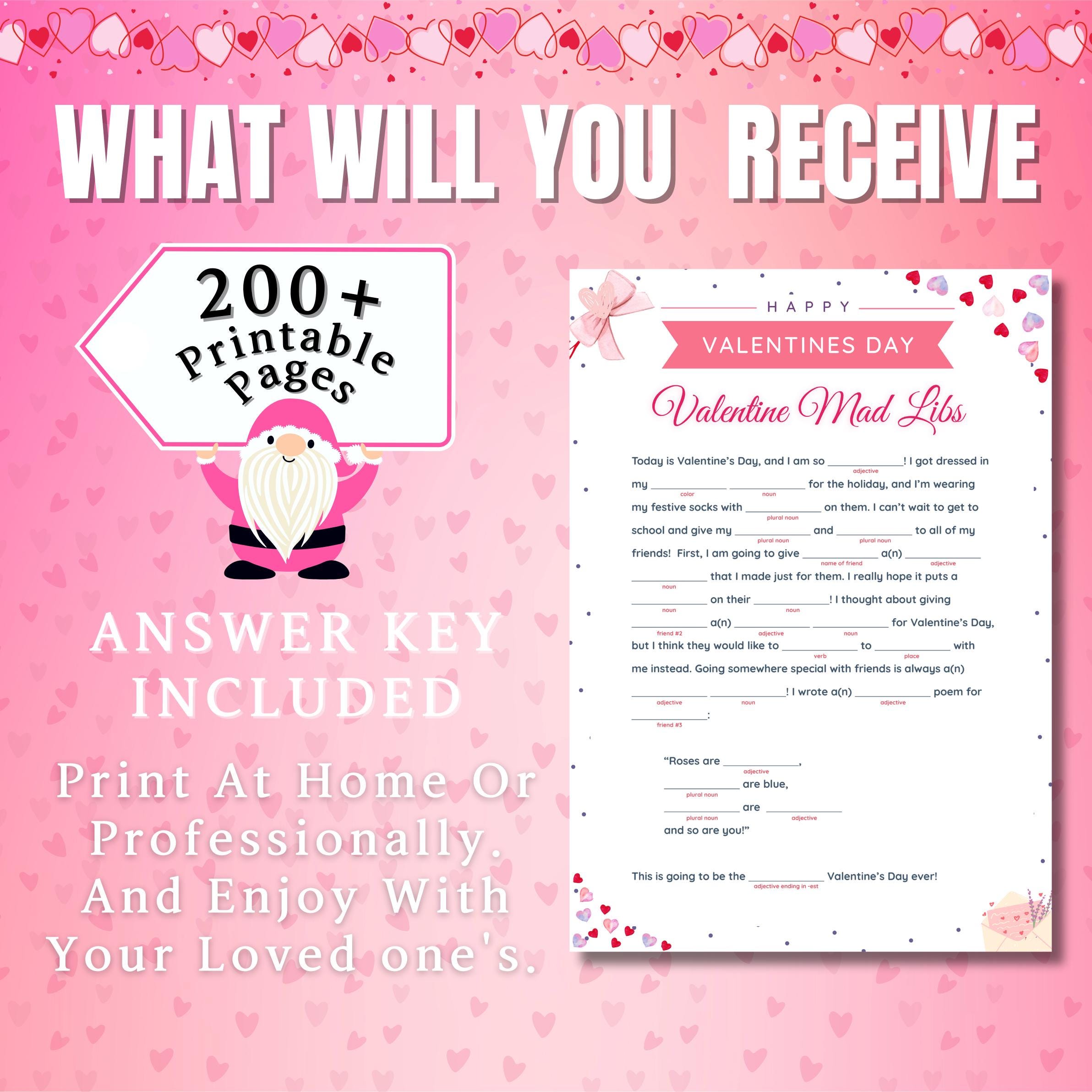 200+ Pages Valentines Day Games Bundle | 75+ Fun Valentine’s Printable Games for Kids & Adults Party Games, Emoji Game, Classroom Activities