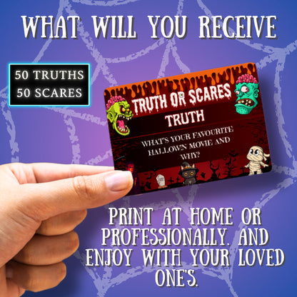 Halloween Truth or Scare Game | Spooky Fun with Printable Truths & Scare | Perfect Party Game for Kids,  Adults | Halloween Party Essentials