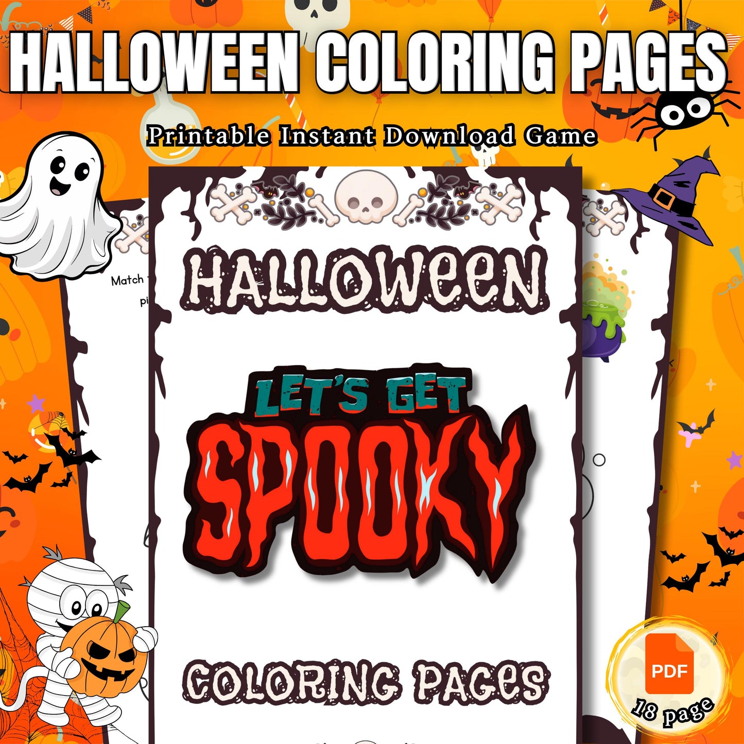 Halloween Coloring Pages | Spooky & Fun Printable Designs for Kids | Festive Halloween Art for All Ages | Instant Download | Classroom FUN