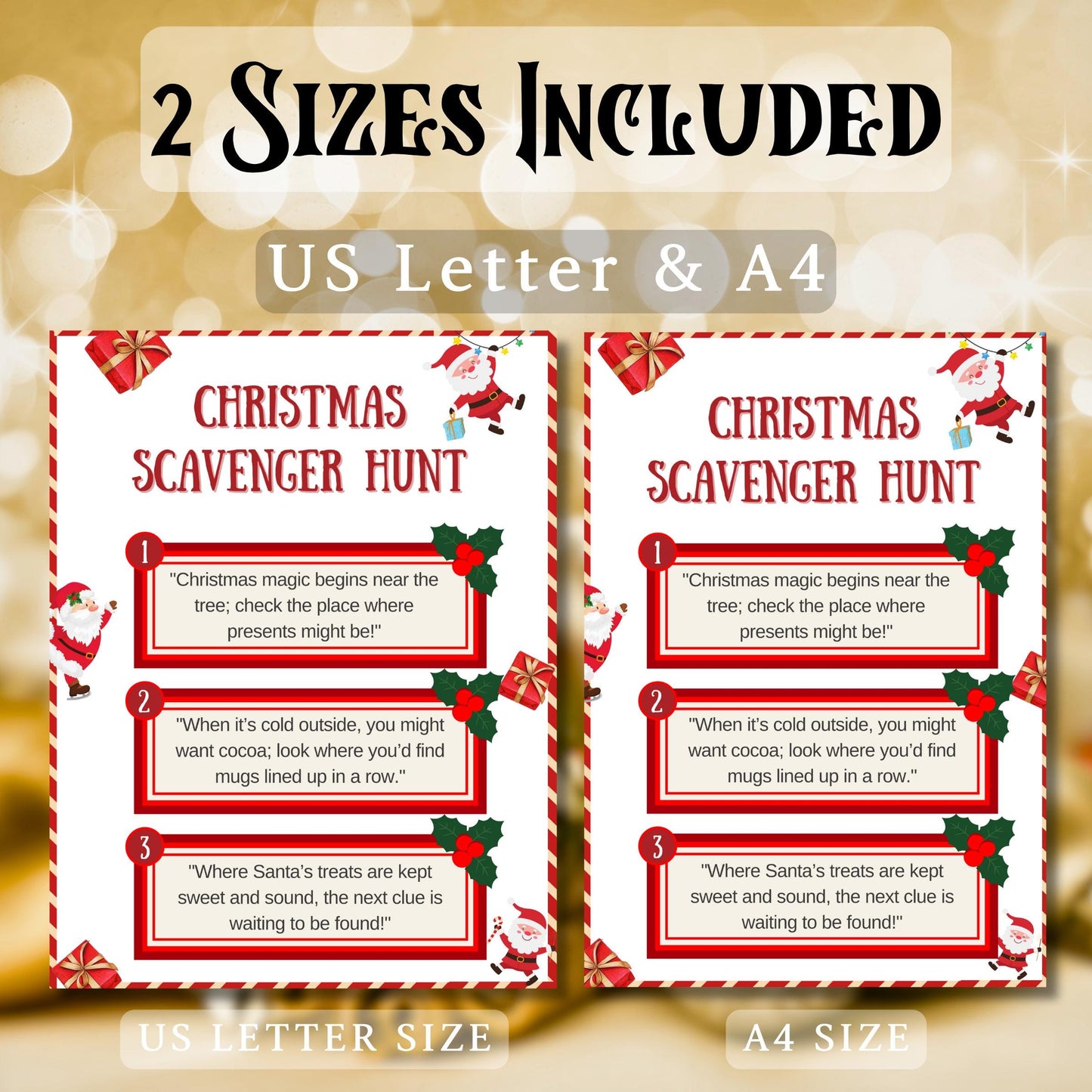 Christmas Scavenger Hunt, Kids Christmas Printable Game, Holiday Scavenger Hunt, Christmas Activity For Kids & Adults, Indoor Scavenger Hunt