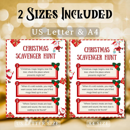 Christmas Scavenger Hunt, Kids Christmas Printable Game, Holiday Scavenger Hunt, Christmas Activity For Kids & Adults, Indoor Scavenger Hunt