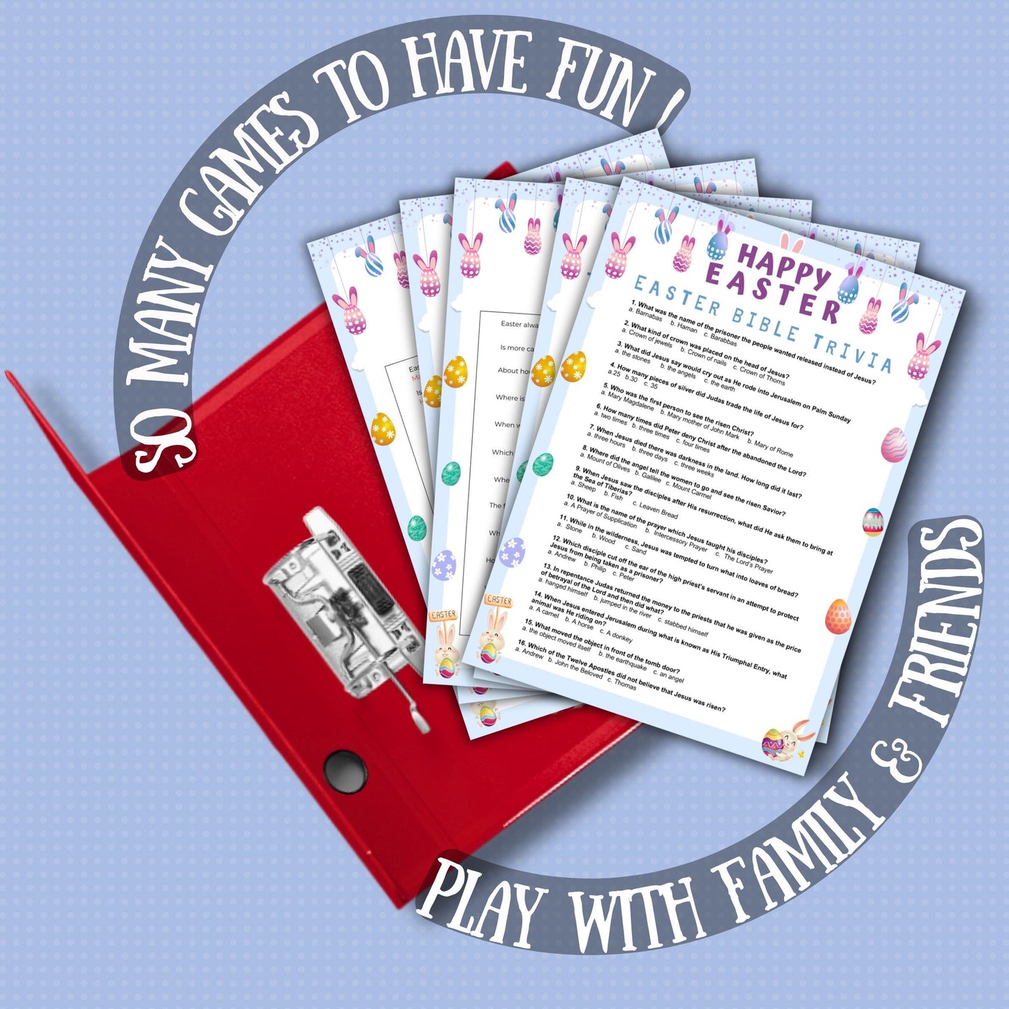 Easter Trivia Quiz | Fun & Challenging Easter Game | Printable Easter Party Game for Kids and Adults | Family Game Night | Instant Download