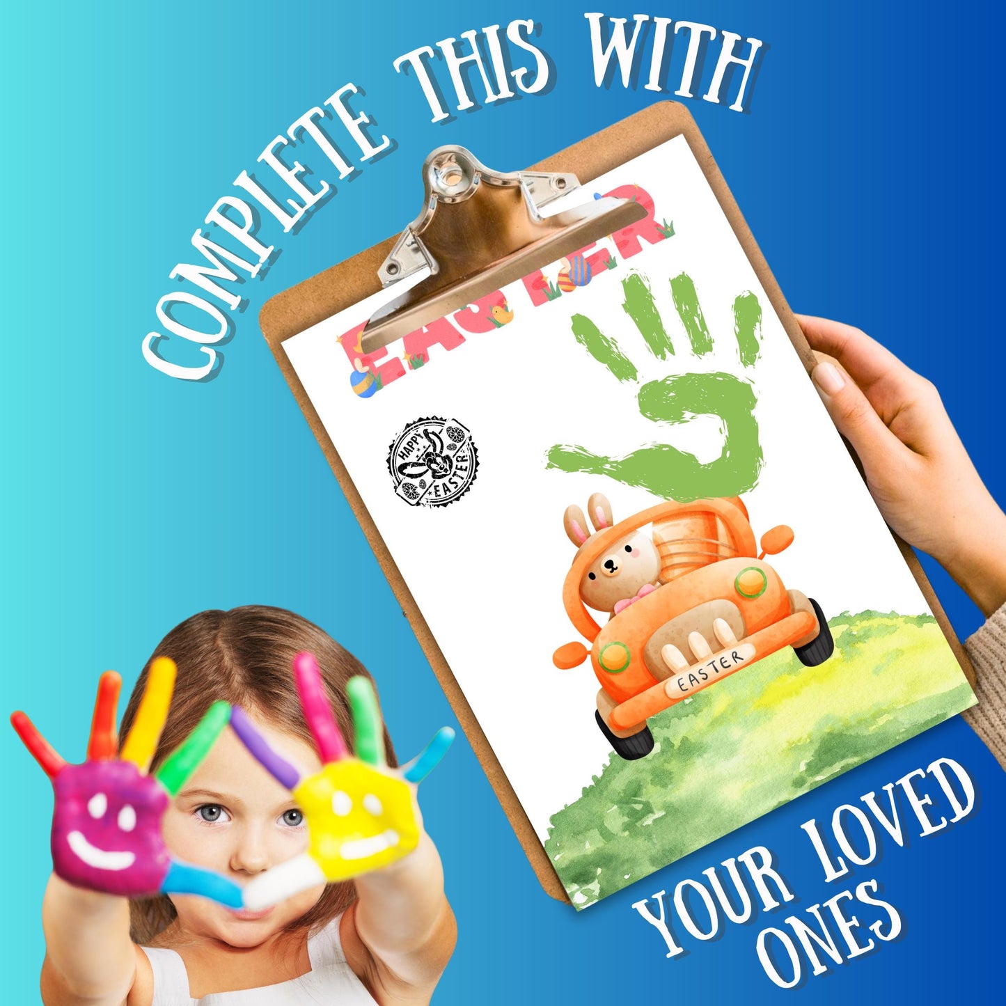 Easter Handprint & Footprint Craft Bundle, DIY Easter Art for Kids and Toddlers | Printable Handprint Keepsake, Baby Memory Craft, DIY Craft