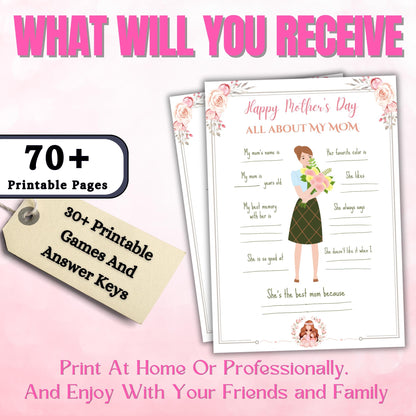 Mother's Day Game & Activity Bundle | Printable Games for Mom | Party Fun, Crafts and Activities | Instant Download for Family and Kids