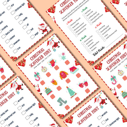 Christmas Scavenger Hunt Game, Printable Scavenger Hunt For Christmas Party Night, Family Gathering, Christmas Game For Kids, Teens & Adults