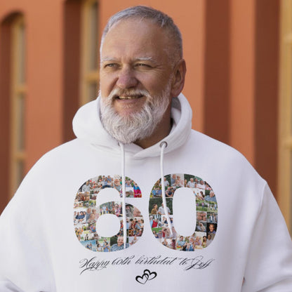 Personalized 60th Birthday Photo Collage, 60th Birthday Gift for Him, Her, Mom, Dad, Grandma & Grandpa, Memorable Family Keepsake Canva Edit