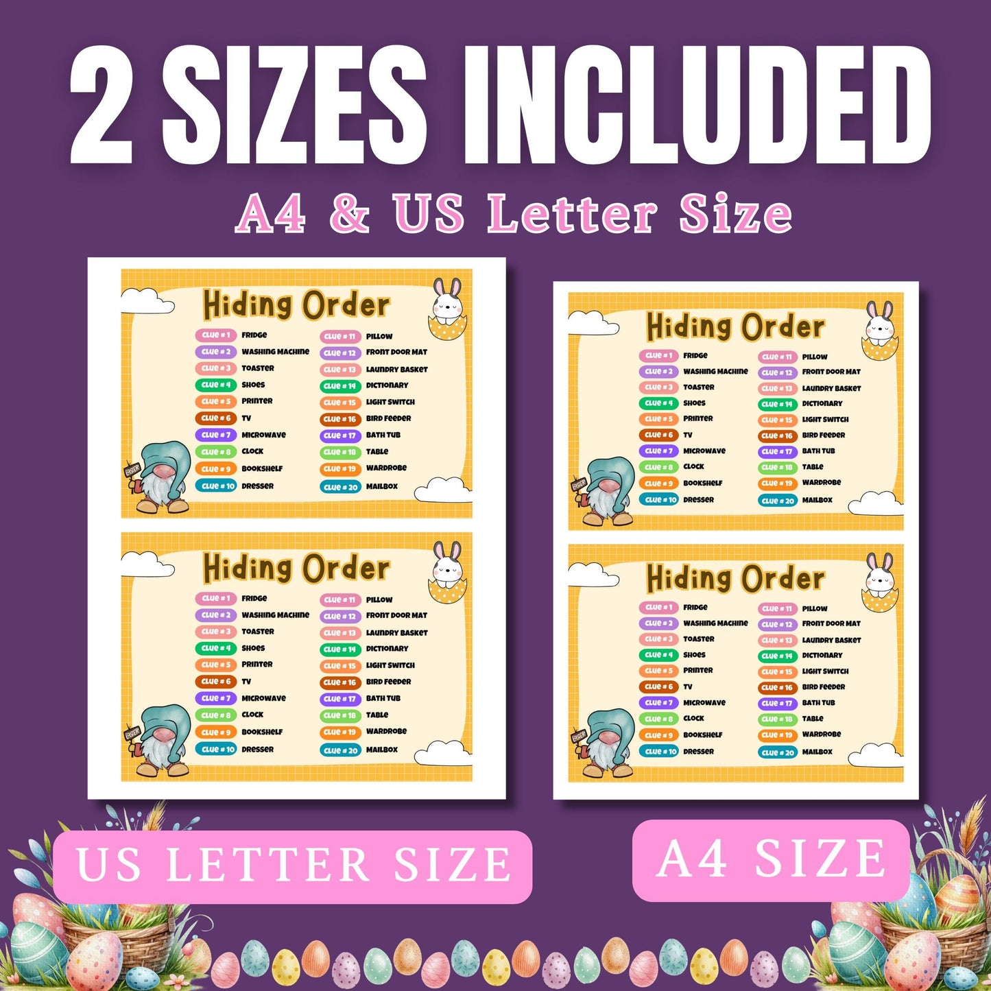 Easter Scavenger Hunt | Fun Printable Treasure Hunt Game | Easter Egg Hunt Clues for Kids & Families | Party Activity | Instant Download