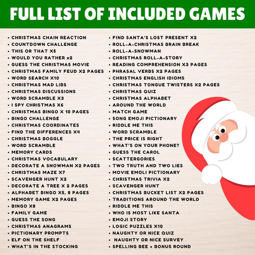 120+ Christmas Games Bundle, Christmas Party Games, School Christmas Game, Christmas Games Printable, Office Christmas,Family Christmas Game