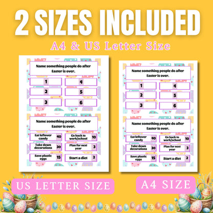 Easter Family Feud Game | Fun Easter Trivia Night | Printable Friendly Feud | Easter Party Game for Kids, Adults, Easter Game Night Activity