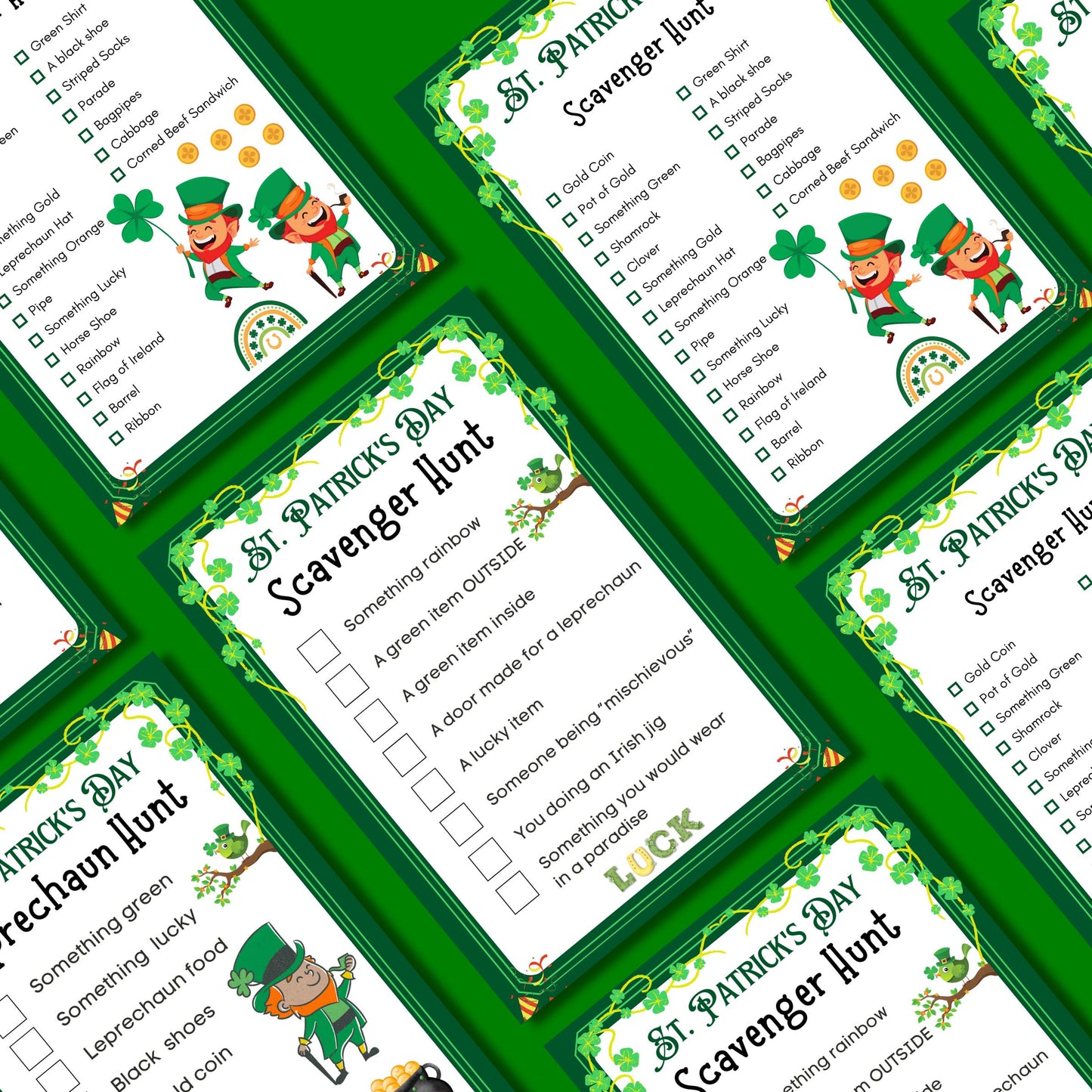 St. Patrick's Day Scavenger Hunt | Fun Printable Game for Kids & Adults | St. Paddy's Day Party Activity | Lucky Treasure Hunt Game