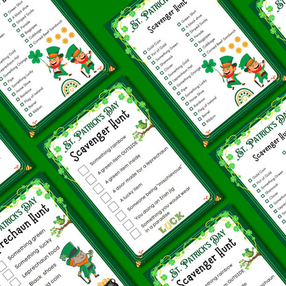 St. Patrick's Day Scavenger Hunt | Fun Printable Game for Kids & Adults | St. Paddy's Day Party Activity | Lucky Treasure Hunt Game