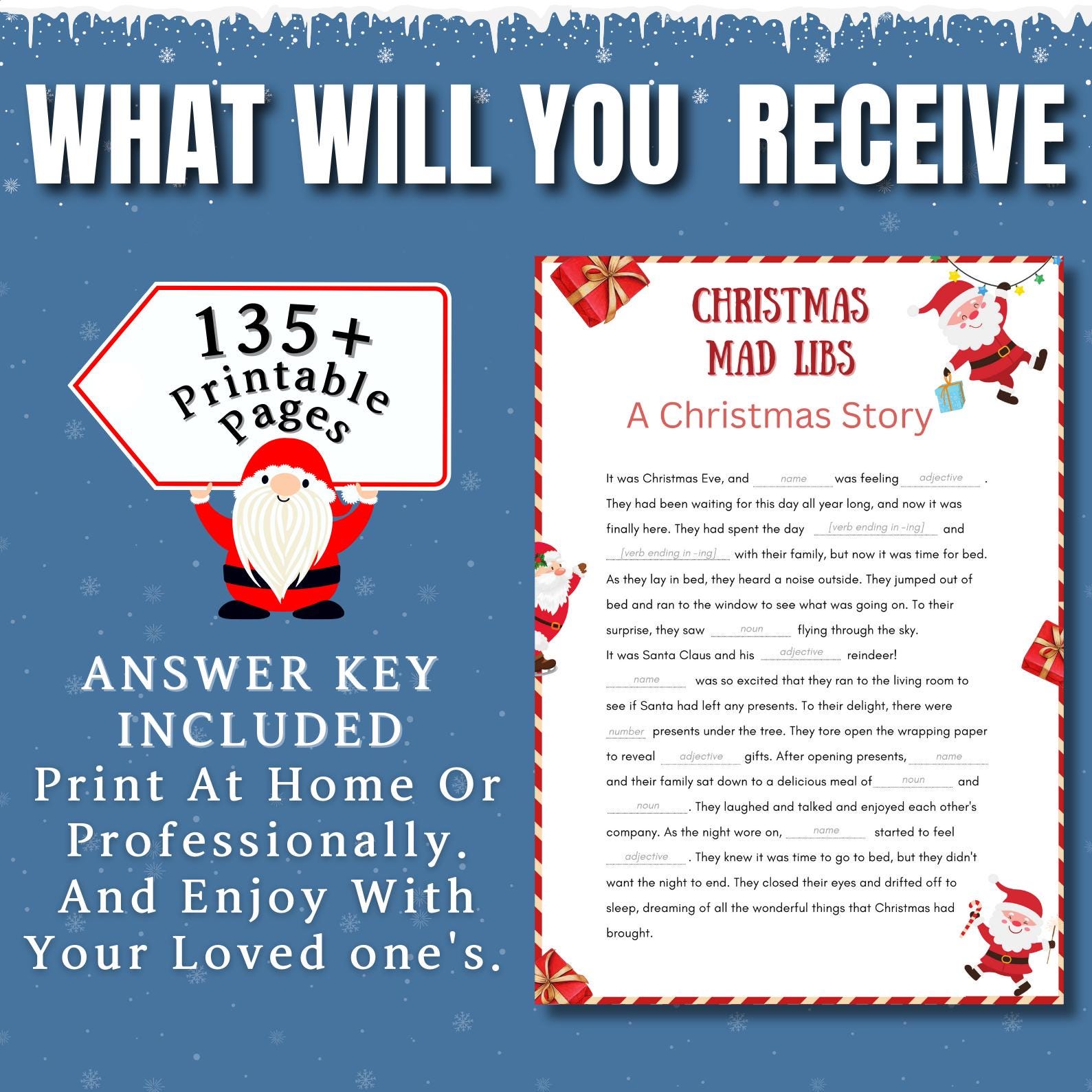 Christmas Game Bundle PLR MRR | 50+ Printable Games for Kids & Adults | Bingo, Emoji Quiz, Word Scramble | 135+ Pages Instant Download