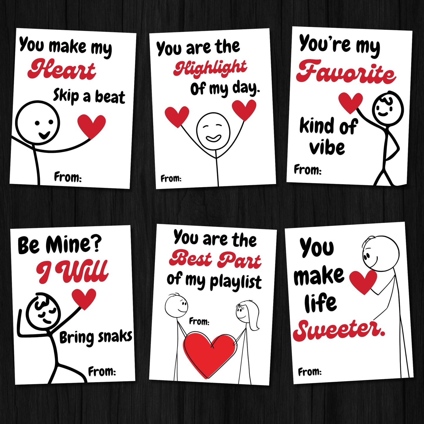 Funny Slang Valentine's Day Cards for Kids & Teens, Printable Classroom Val, Tween and School Valentine Cards, Hilarious Valentine Printable