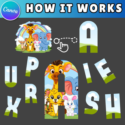 Editable Canva Alphabet Bundle | Transparent Doodle Letters Template | Printable Font Clipart | Digital Alphabet for Collage, Crafts & Decor