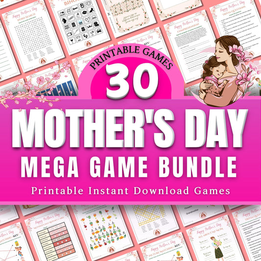 Mother's Day Games Bundle | Printable Party Games for Mom | Fun Mother's Day Activities, Crafts, Trivia, Bingo & More, Instant Download PDF