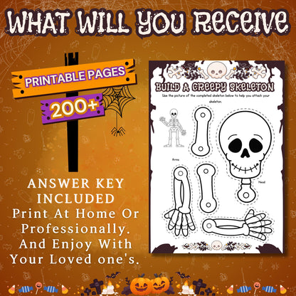 200+ Halloween Games Bundle | Fun Printable Activities for Kids, Teens and Adults | Party Game, Puzzle, Bingo, Trivia, Scavenger Hunt & More