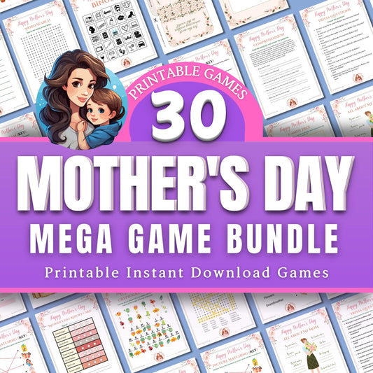 Mother's Day Game & Activity Bundle | Printable Games for Mom | Party Fun, Crafts and Activities | Instant Download for Family and Kids