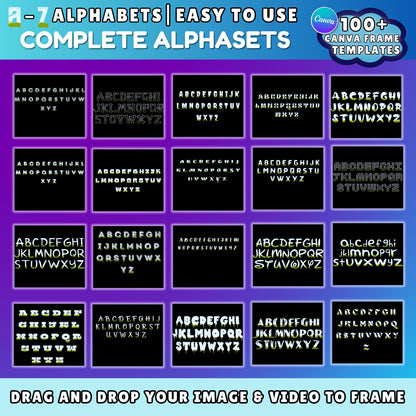 Canva Alphabet Frame Templates | 100+ A-Z Letter Frames | Drag & Drop Photo Letters | Editable Canva Font Frames for Mugs, Shirts and Prints