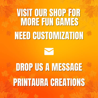 Thanksgiving Themed Songs, Printable Songs Game, Fun Songs Game, Group Game Night, Party Activity, Office Fun Games, Games For Kids & Adults