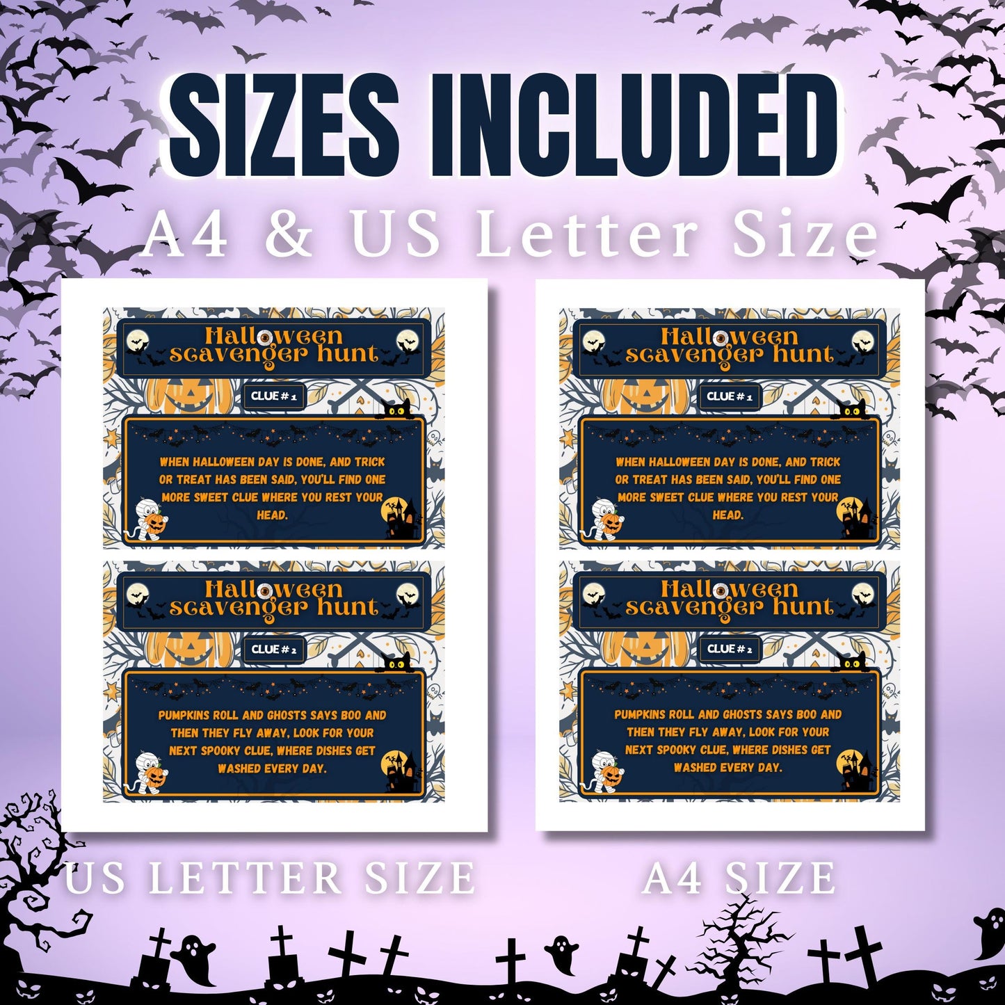 Halloween Scavenger Hunt | Fun Indoor Treasure Hunt Game for Kids & Families | Printable Clue Cards for Home Adventure and Family Activities