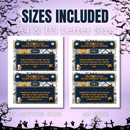 Halloween Scavenger Hunt | Fun Indoor Treasure Hunt Game for Kids & Families | Printable Clue Cards for Home Adventure and Family Activities