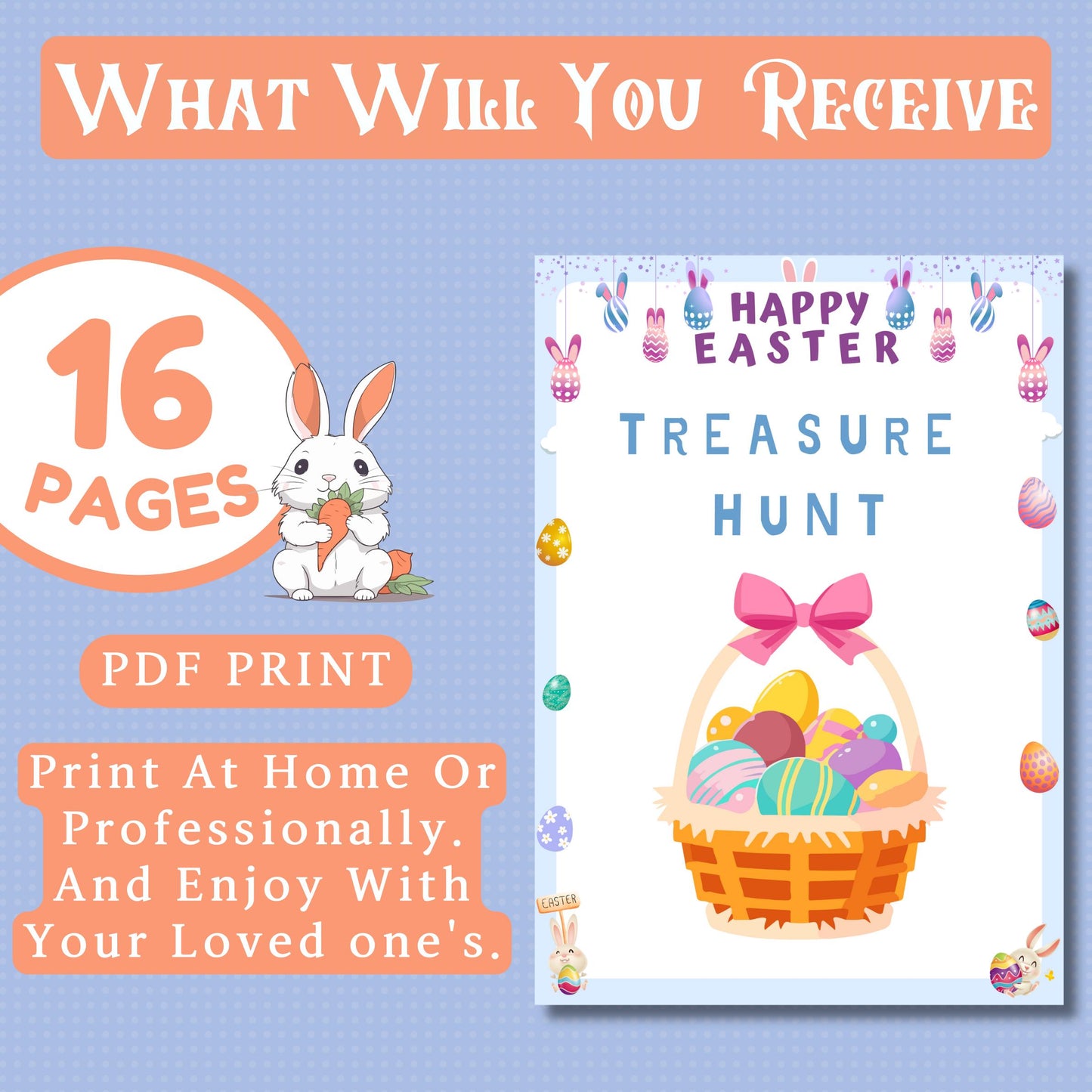 Easter Treasure Hunt | Fun Printable Easter Hunt Game for Kids & Families | Easter Party Activity | Instant Download | A4 And US Letter