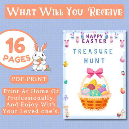 Easter Treasure Hunt | Fun Printable Easter Hunt Game for Kids & Families | Easter Party Activity | Instant Download | A4 And US Letter