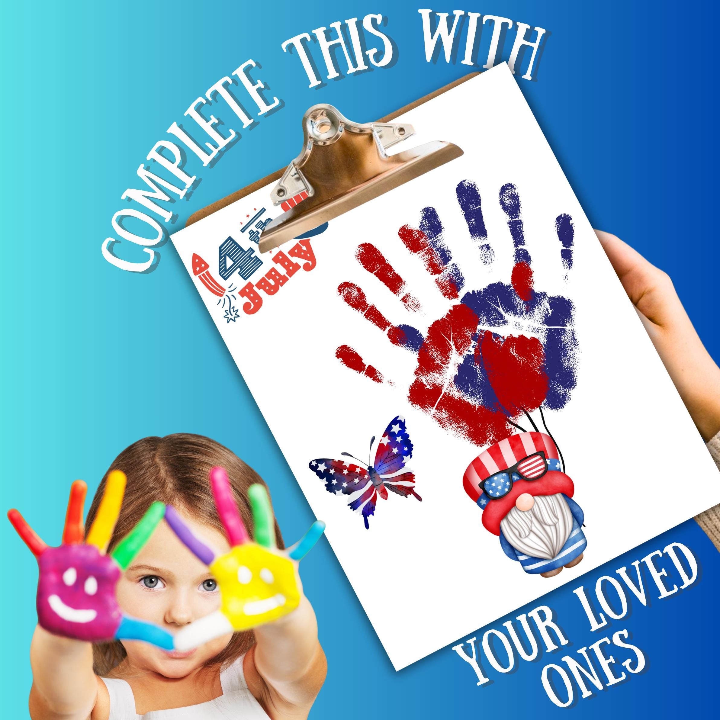 4th July Alphabet Handprint Art Bundle, Patriotic Letter Craft for Preschool | Kindergarten, Red White & Blue ABC Keepsake, Independence Day