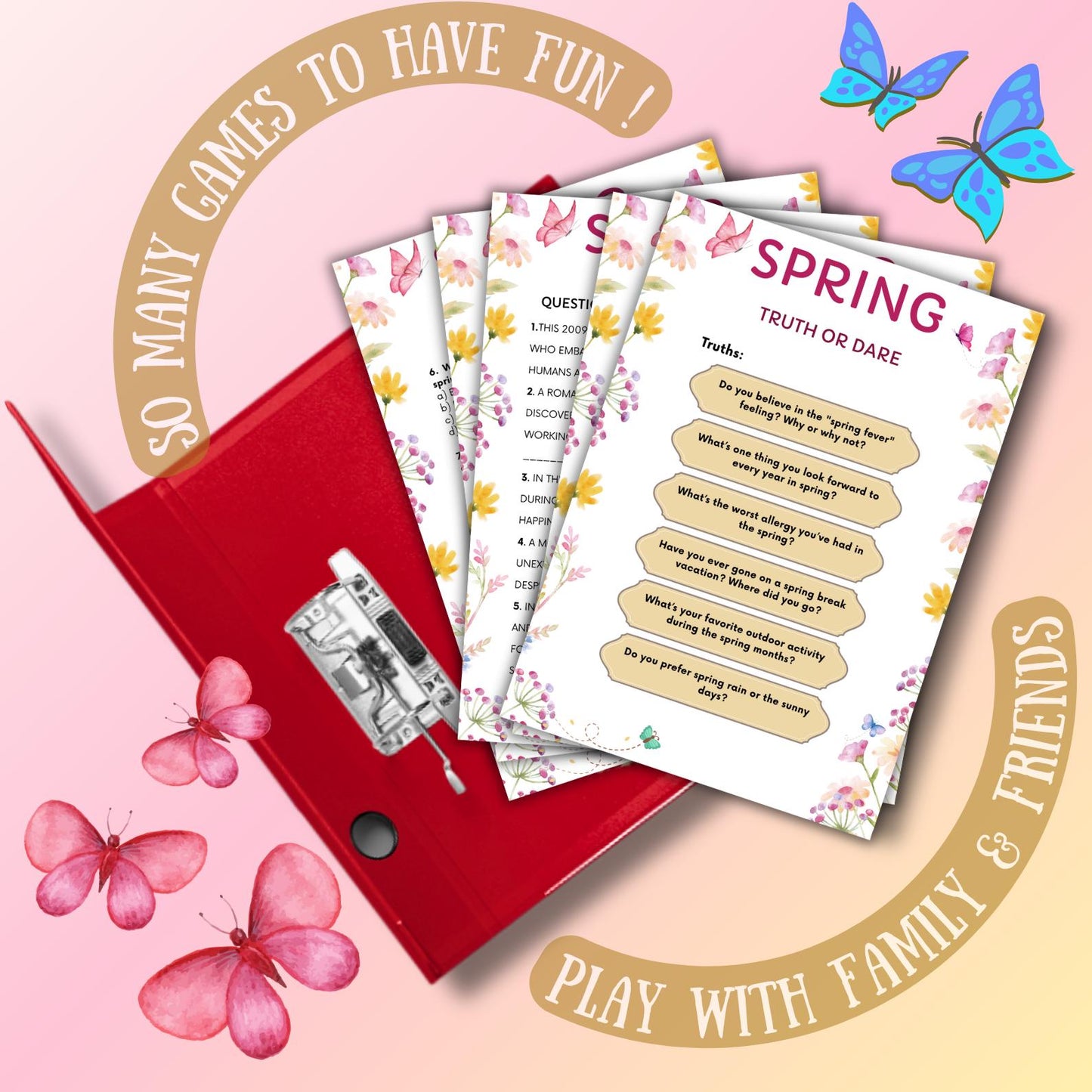 65+ Spring Games Bundle Printable Activities for Adults, Kids, Seniors | Trivia, Icebreakers, Riddles, Puzzles, Family & Office Party Fun