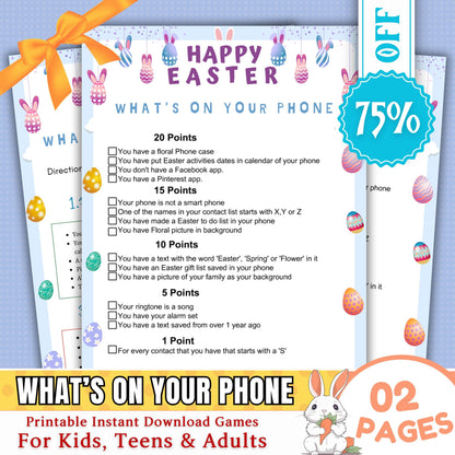 Easter What's On Your Phone Game | Fun Easter Party Game | Printable Easter Activity for Kids & Adults | Celebration Game | Instant Download
