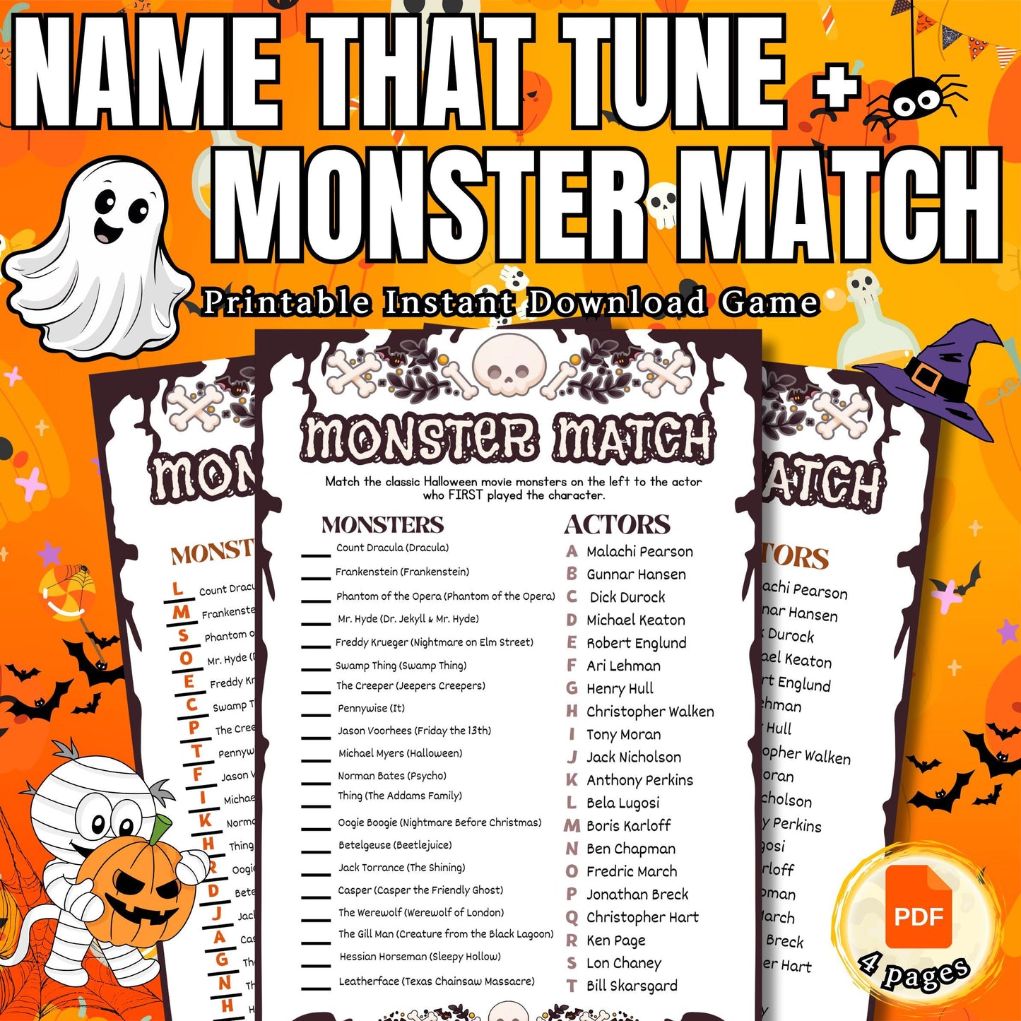 Halloween Name That Tune Game | Spooky Music Quiz for All Ages | Fun & Festive Music Game for Parties, Family | Classroom Activities