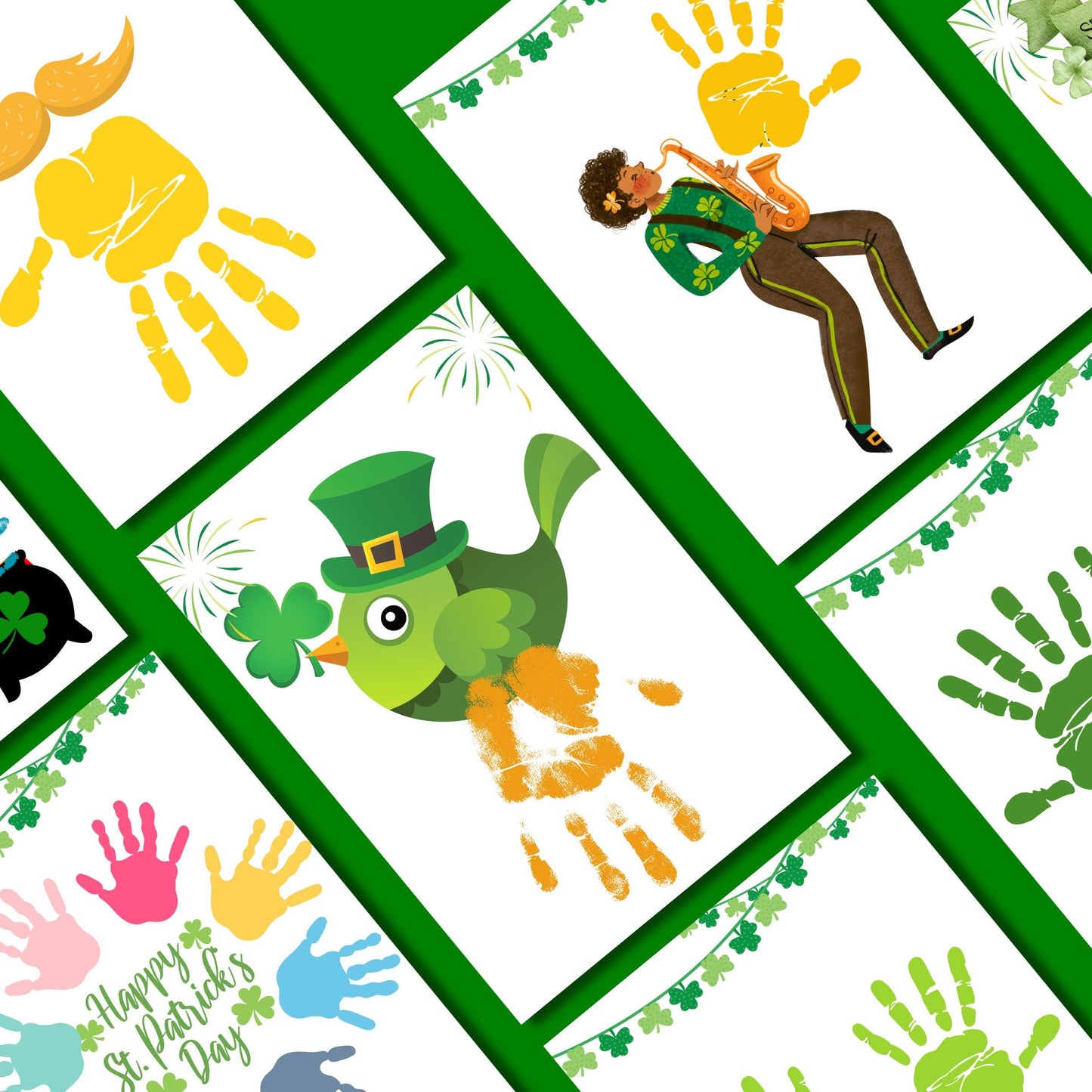 St. Patrick's Handprint | Footprint Craft Bundle, Leprechaun & Clover Handprint Art | Preschool Craft for Kids,  Printable St. Patrick’s Day