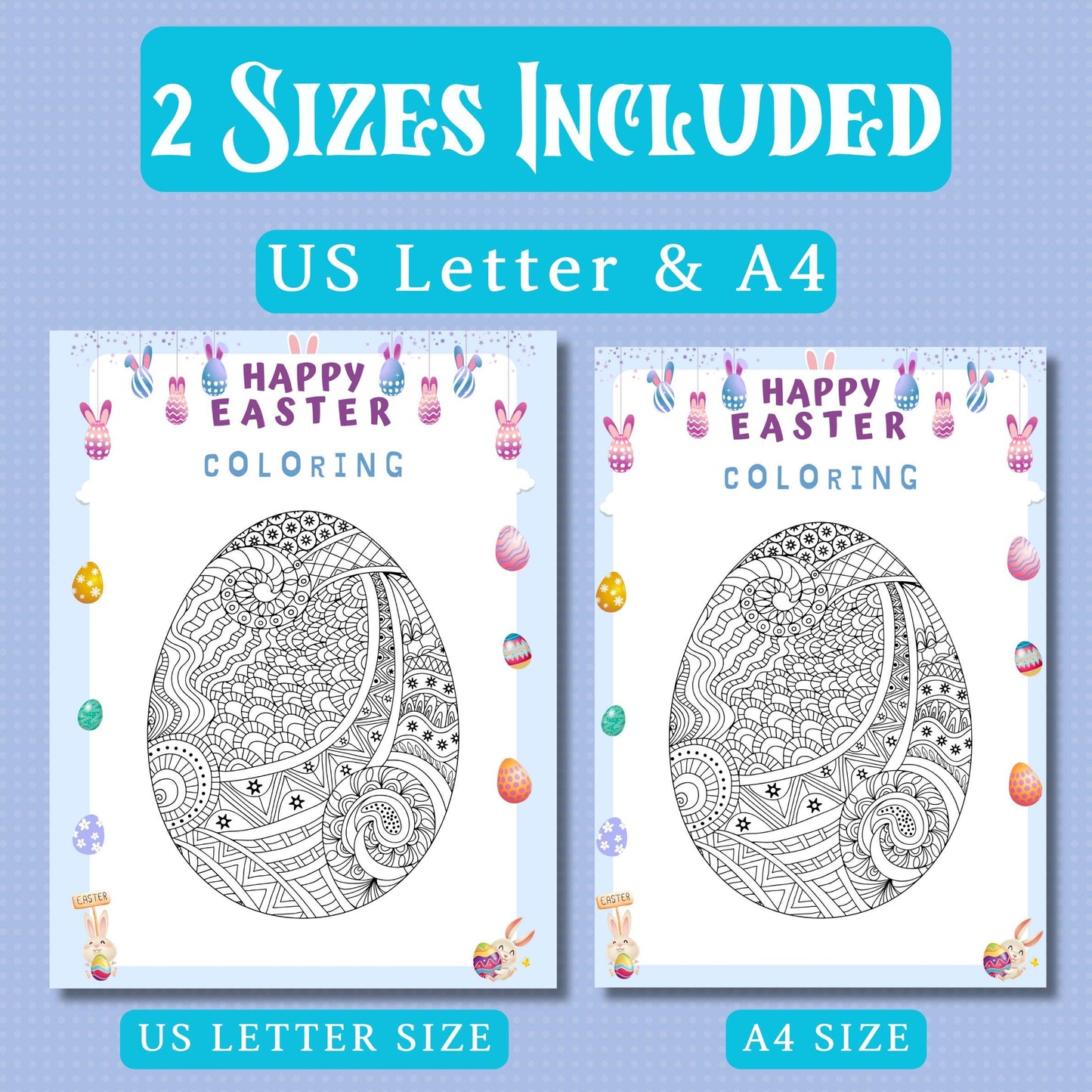 Easter Coloring Pages | 30 Printable Easter Coloring Sheets | Fun Kids Activity | Easter Bunny, Eggs, Spring Coloring | Instant Download