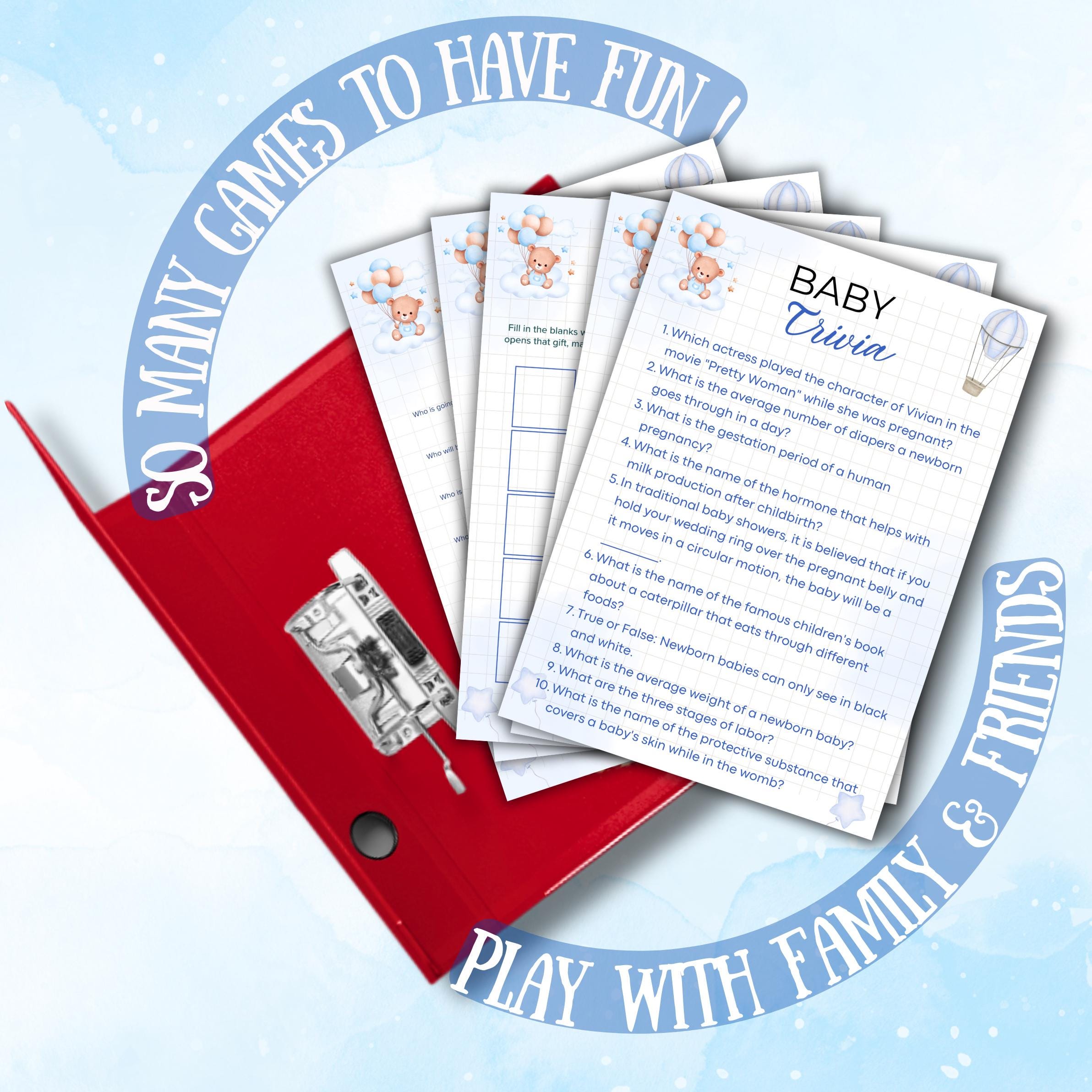 Baby Shower Games Bundle | Printable Baby Shower Activities & Games | Instant Download Party Game Pack | Fun Baby Games for Boys and Girls