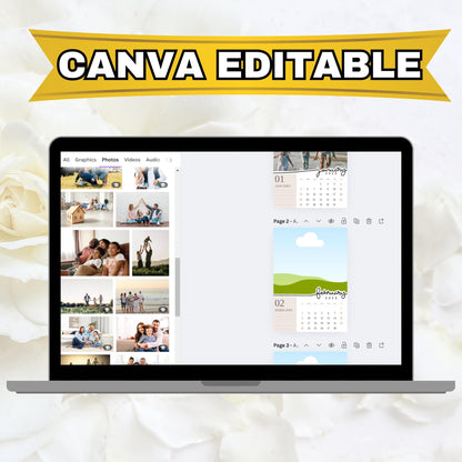 Editable 2025 Calendar Templates | Fully Editable for Free in Canva, Custom Design for Canva I Mini Calendar 2025, Add Your Own Photo