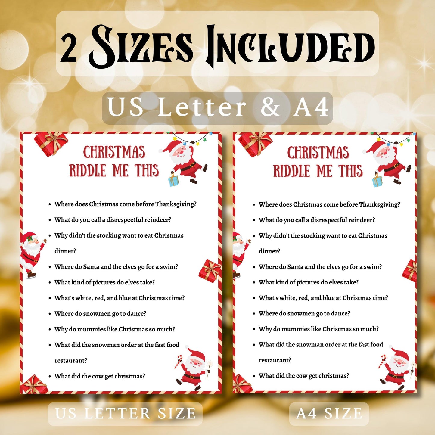 Christmas Riddles Game, Christmas Riddle Fest, Christmas Riddle Game For Kids & Adults, Family Christmas Activity, Christmas Party Game